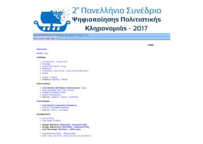 Project name : euromed2017.eu - Review & conference management system / 2ο Πανελλήνιο Συνέδριο Ψηφιοποίησης Πολιτιστικής Κληρονομιάς