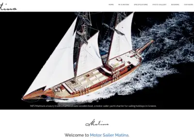 project : ms-matina.com. Motor Sailer Matina. Home
