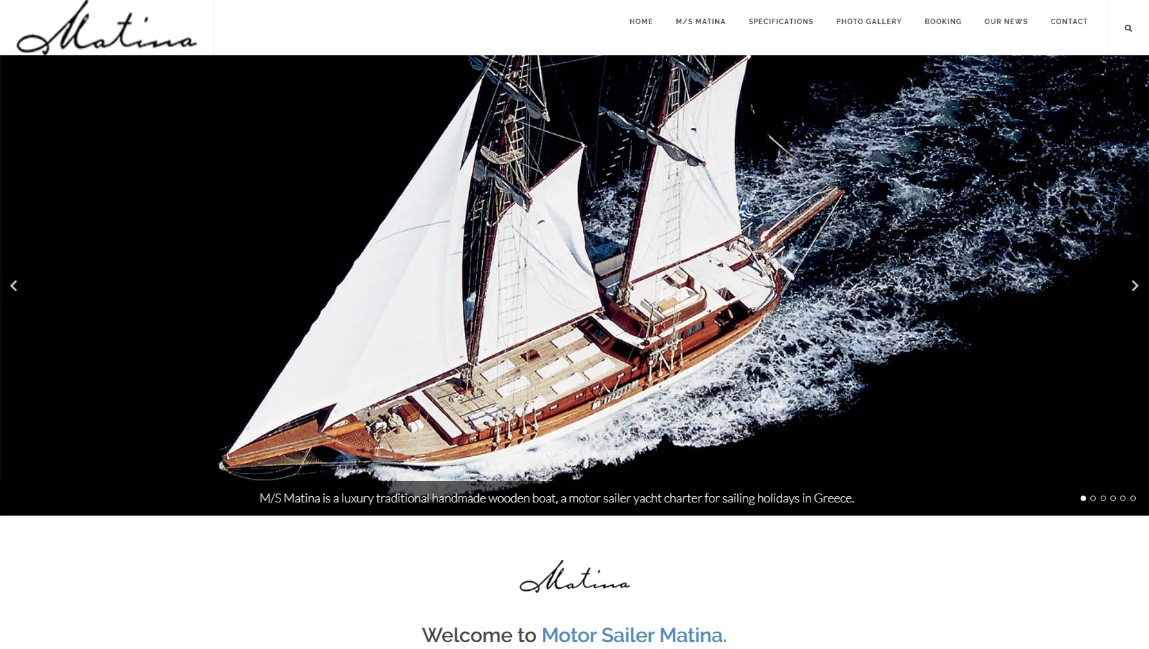 M/S Matina. Luxury traditional handmade wooden boat. 1 ms matina.com 0