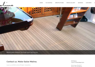 project : ms-matina.com. Motor Sailer Matina. Contact