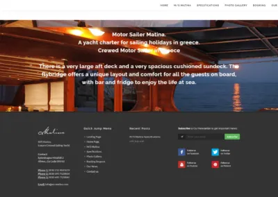 Motor sailer Matina. Yacht charter