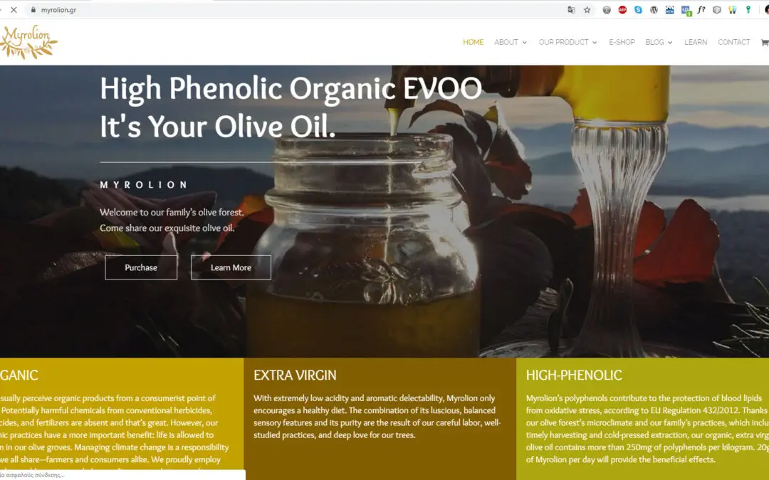 Myrolion! Greek Organic Extra Virgin Cold-Pressed Olive Oil – web project