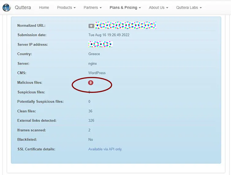 report malicious files quttera website malware scanner