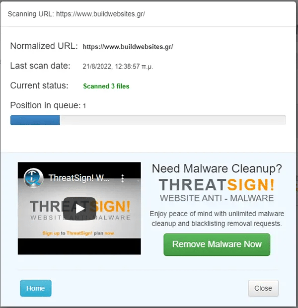 quttera scan process quttera website malware scanner scan process